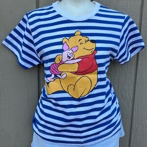 Vintage Disney Winnie the Pooh Striped Colorblock Tee